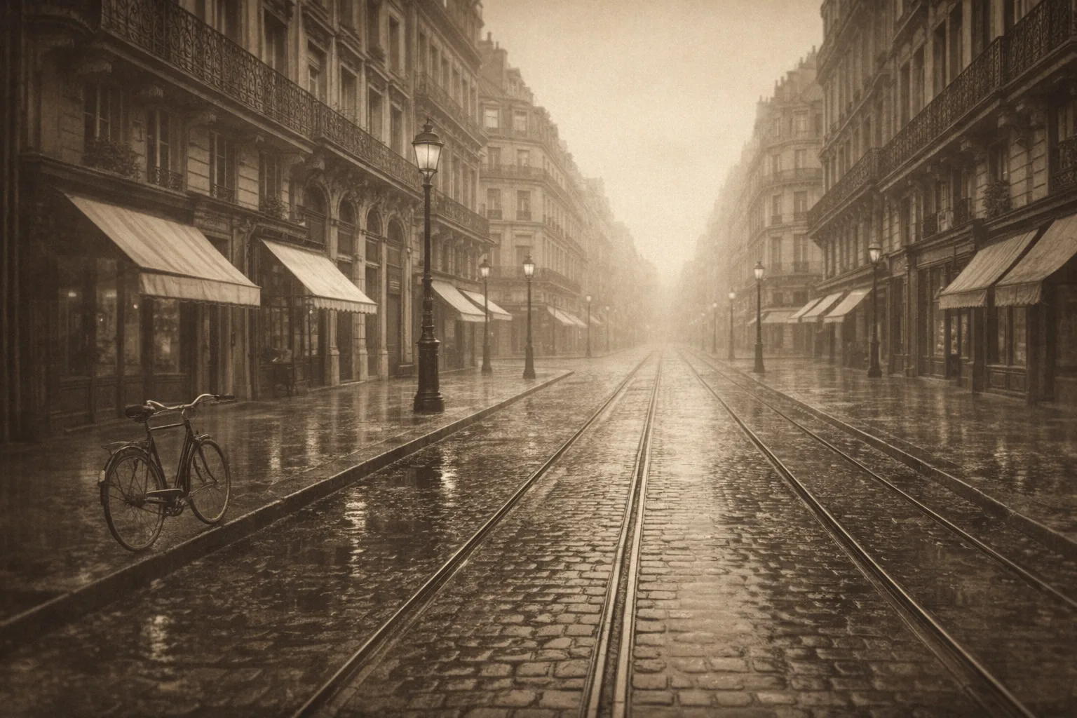 Vintage scene image to video prompt example with soft depth